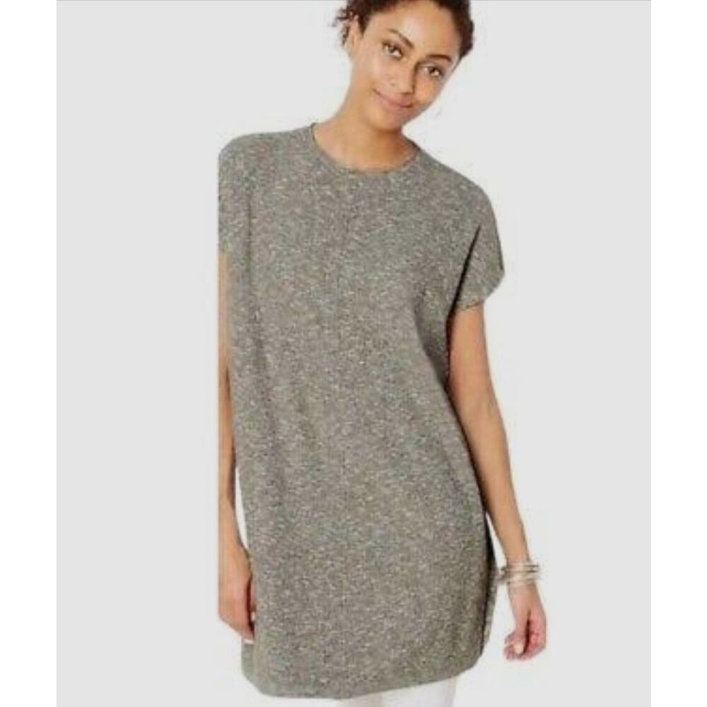 J. JILL Pure Easy‎ Sweater Marled Side Slit Round Neck Tunic